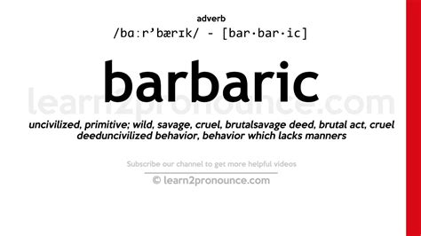 barbaric meaning in tagalog